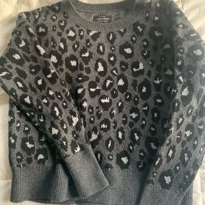 Lucky brand leopard print crewneck sweater